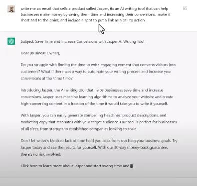Again, GPT rocks, producing amazing email content in seconds