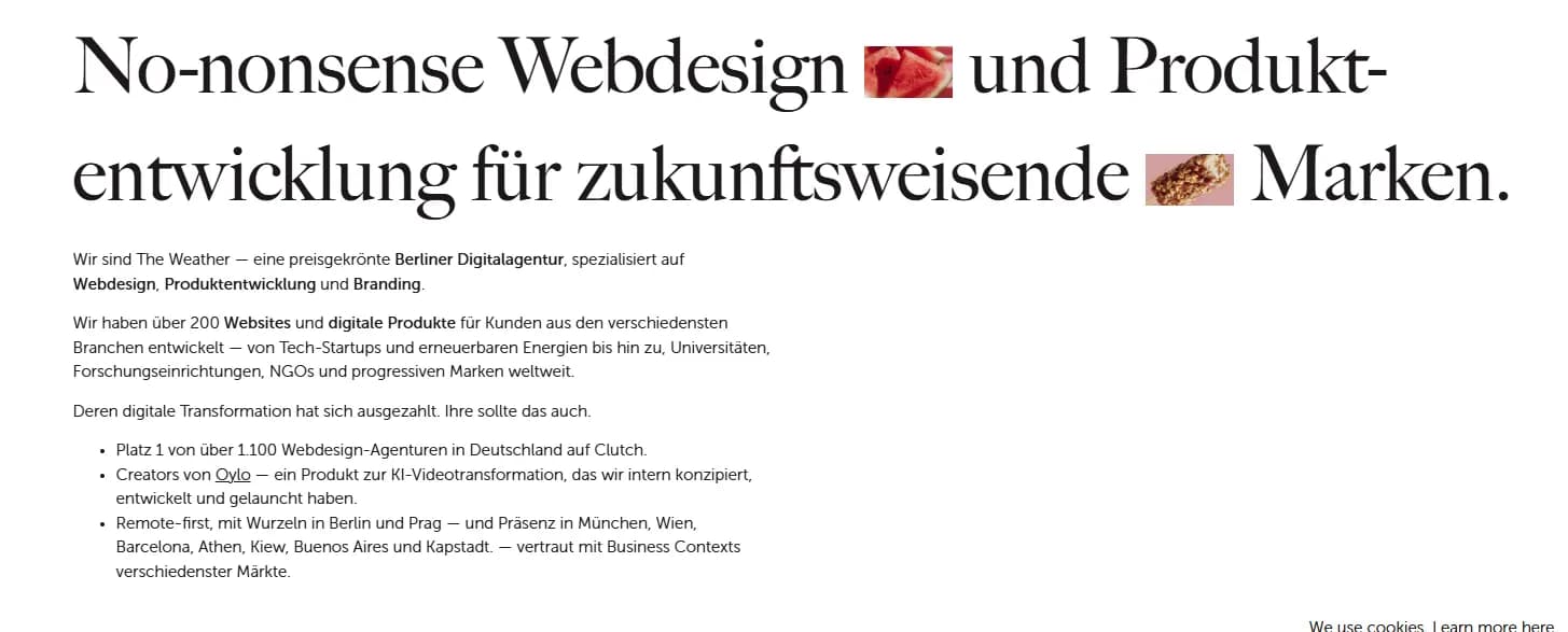 No-nonsense Webdesign und Produktentwicklung für zukunftsweisende Al Marken.