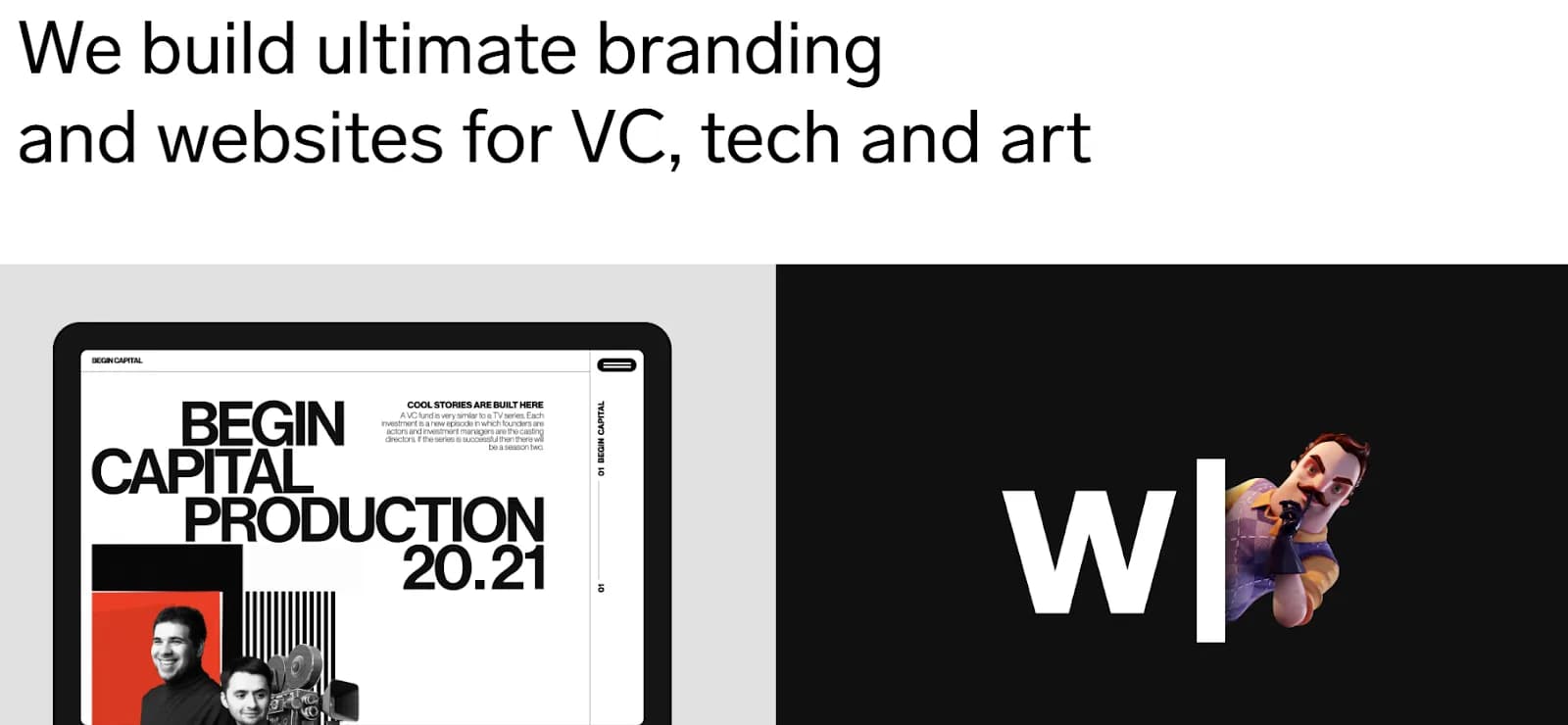 Website der Agentur Accuraten mit einem Portfolio-Beispiel für Branding und Webdesign im Bereich Tech und VC