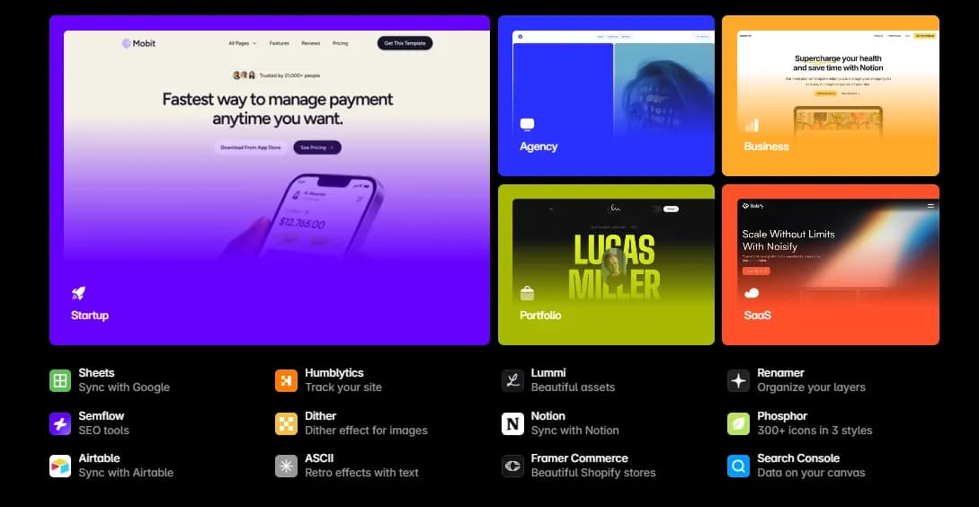 Image of Framer templates