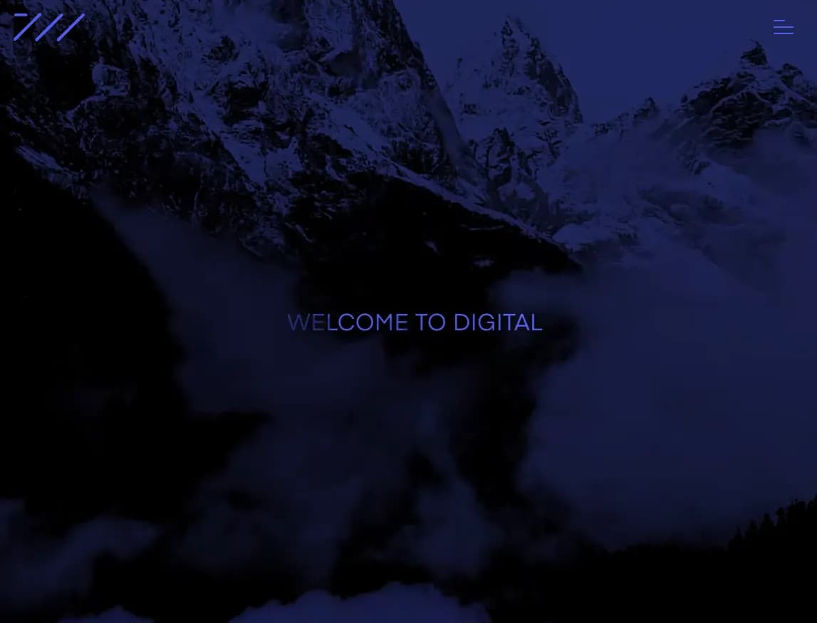 711media homepage titled 'Welcome to Digital' against an atmospheric mountain landscape