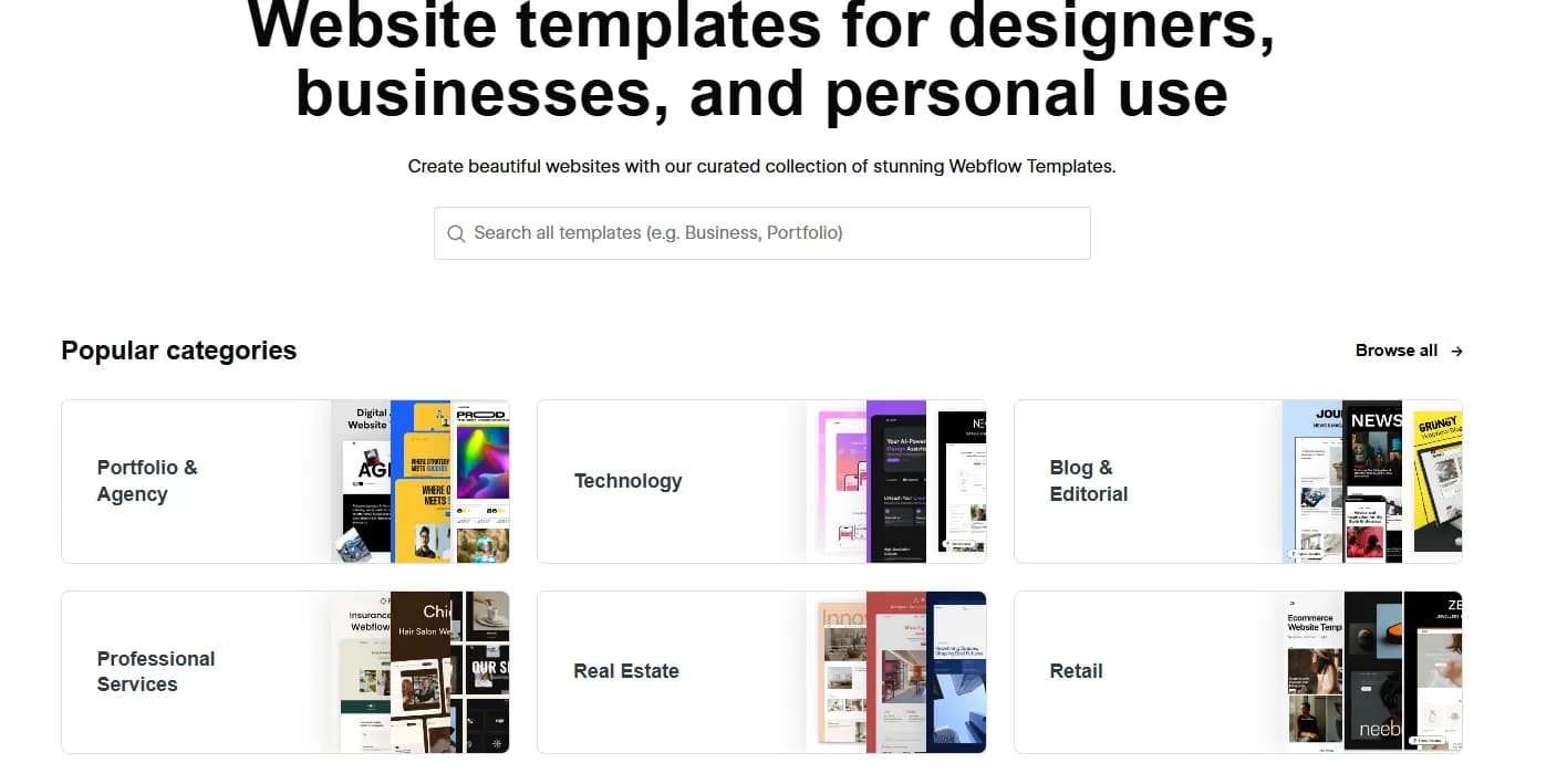 Image of Webflow templates