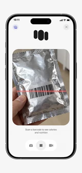 CalMePlease Barcodescanner zum Erfassen verpackter Lebensmittel