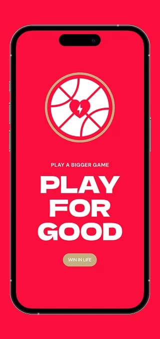 Startbildschirm von Players for Good: „Play a bigger game“