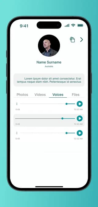 Geteilte Sprachnachrichten im Chat, neben Fotos, Videos und Dateien